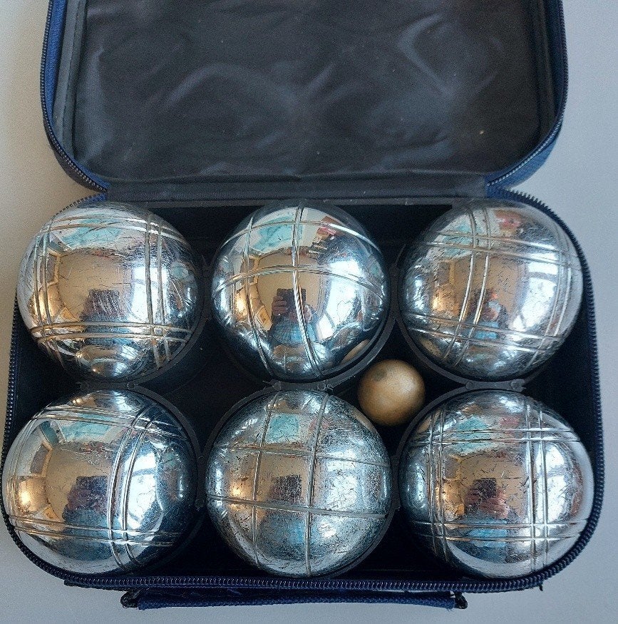Jeu de Boules set (6 metalen ballen + but), Ophalen of Verzenden, Gebruikt, Overige typen