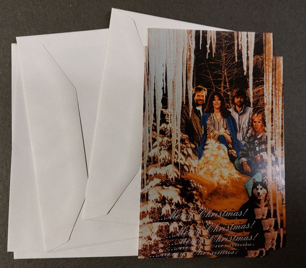 ABBA KERSTKAARTEN + ENVELOPPEN SET VAN 9 STUKS, Nieuw, Ophalen of Verzenden, NvT, Foto of Kaart