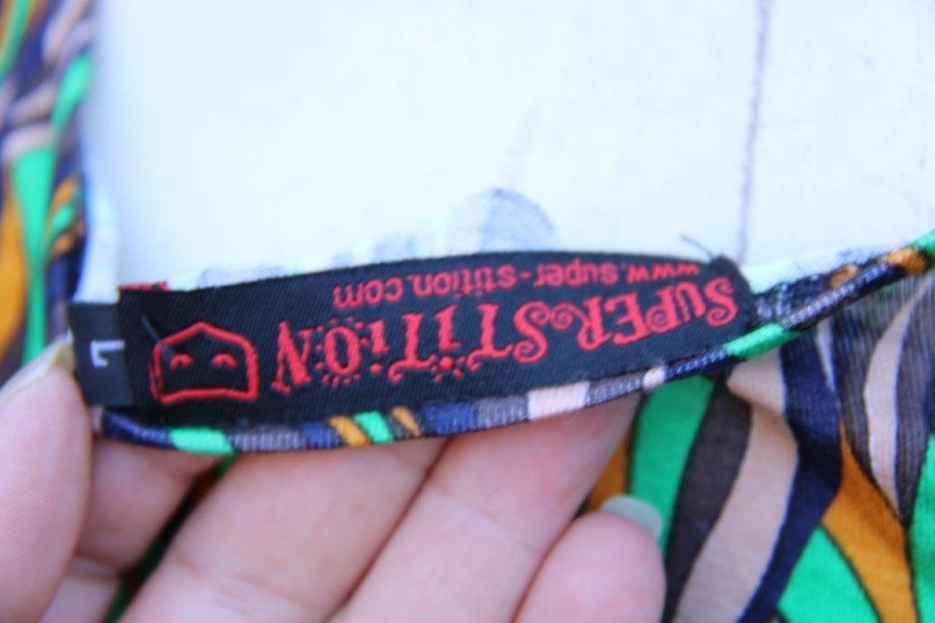 Overslagjurk groen/ bruin Superstition mt L Vaste prijs, Kleding | Dames, Maat 42/44 (L), Ophalen of Verzenden, Zo goed als nieuw