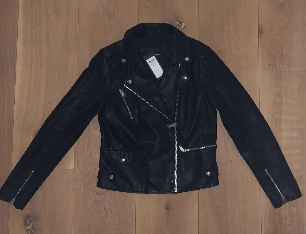 Nieuw Vero Moda zwart nep-leren jacket / biker jasje maat M, Maat 38/40 (M), Vero Moda, Zwart, Nieuw