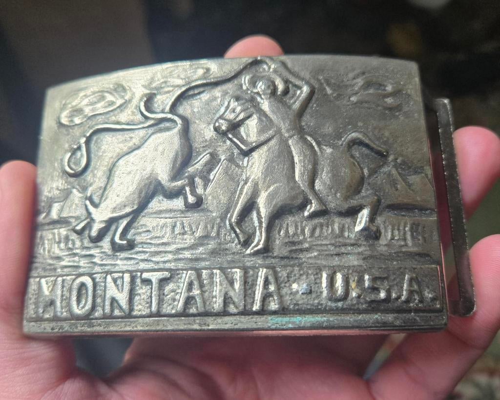 Montana USA vintage Belt Buckle, Ophalen of Verzenden, Gedragen, Overige kleuren, Losse buckle of gesp