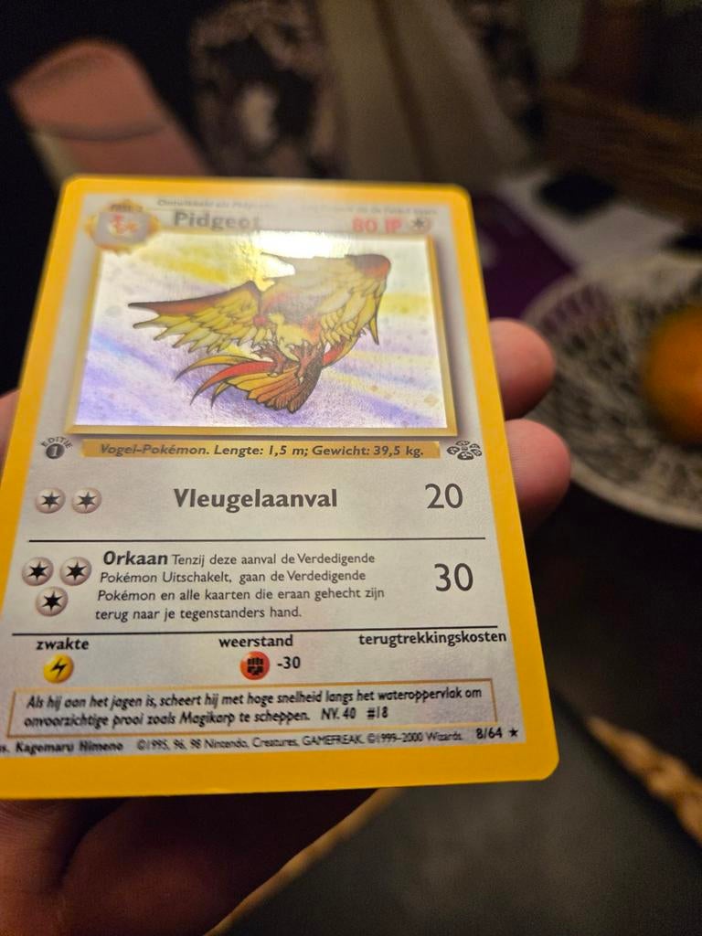 Pokemon Pidgeot 1st Edition Jungle, Ophalen of Verzenden, Zo goed als nieuw, Losse kaart