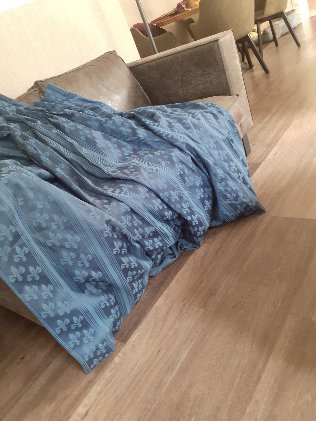 Blauwe gordijnen, Huis en Inrichting, Stoffering | Gordijnen en Lamellen, Ophalen, Blauw, Gordijn