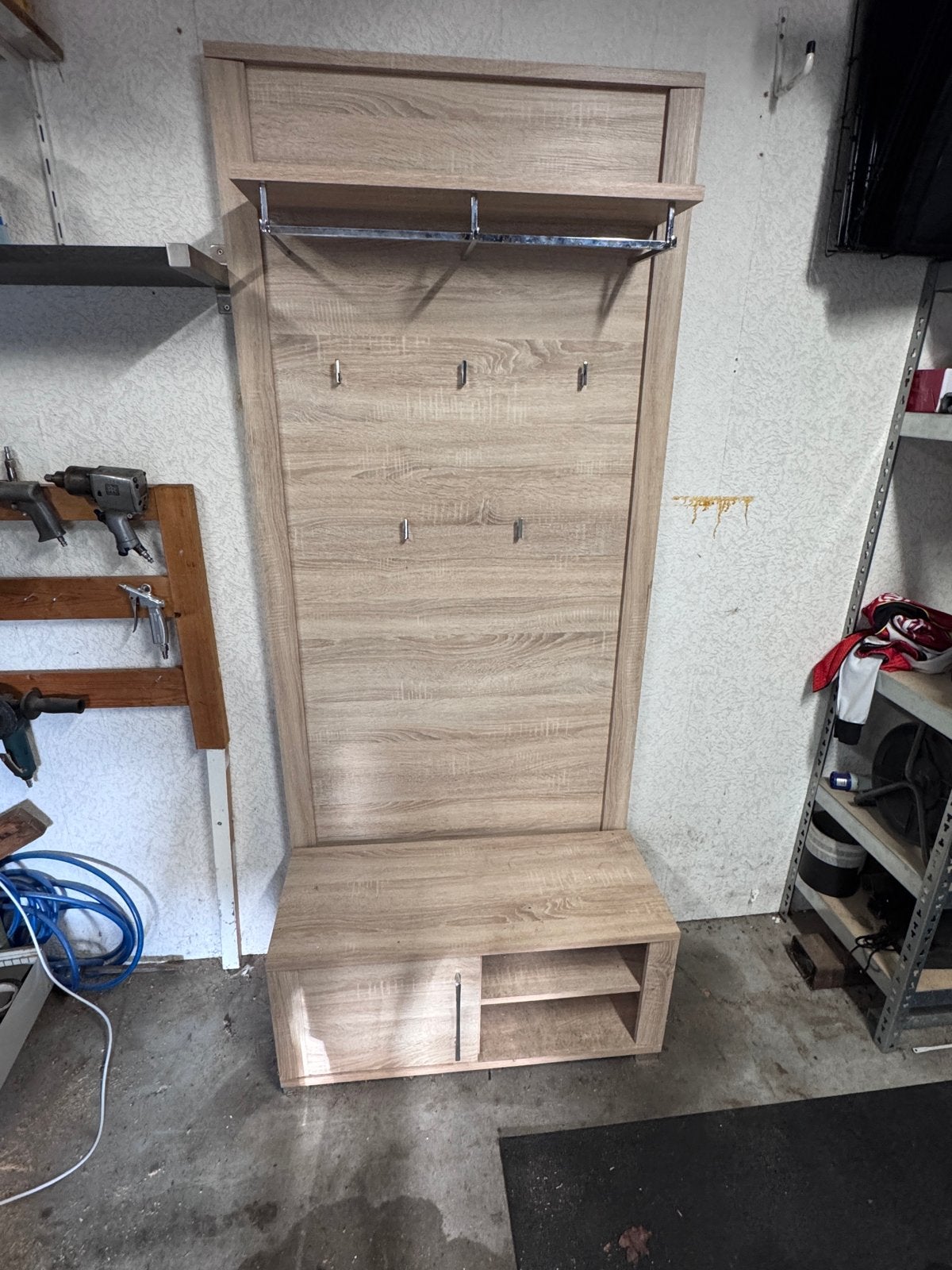 Kapstok met bankje en opbergruimte, Gebruikt, 200 cm of meer, Hout, Ophalen
