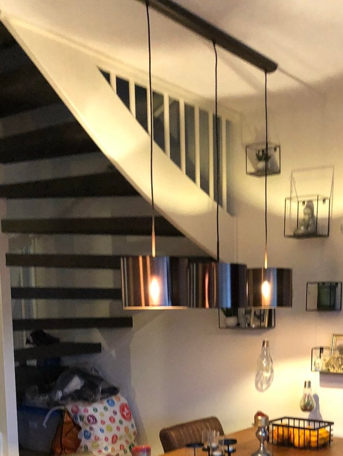 Eglo Saganto 1 hanglamp koper/bruin, Gebruikt, Bruin, Overige vormen, Ophalen