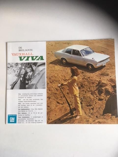 Autobrochure/Autofolder:       Vauxhall   Viva        NL, Ophalen of Verzenden, Zo goed als nieuw, Overige merken