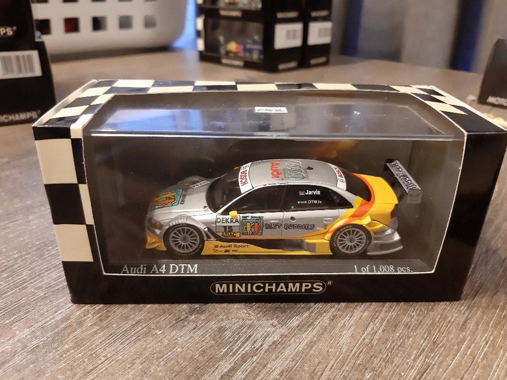audi A4 dtm 2008 O. Jarvis minichamps 1:43, Ophalen of Verzenden, Zo goed als nieuw, Auto, MiniChamps