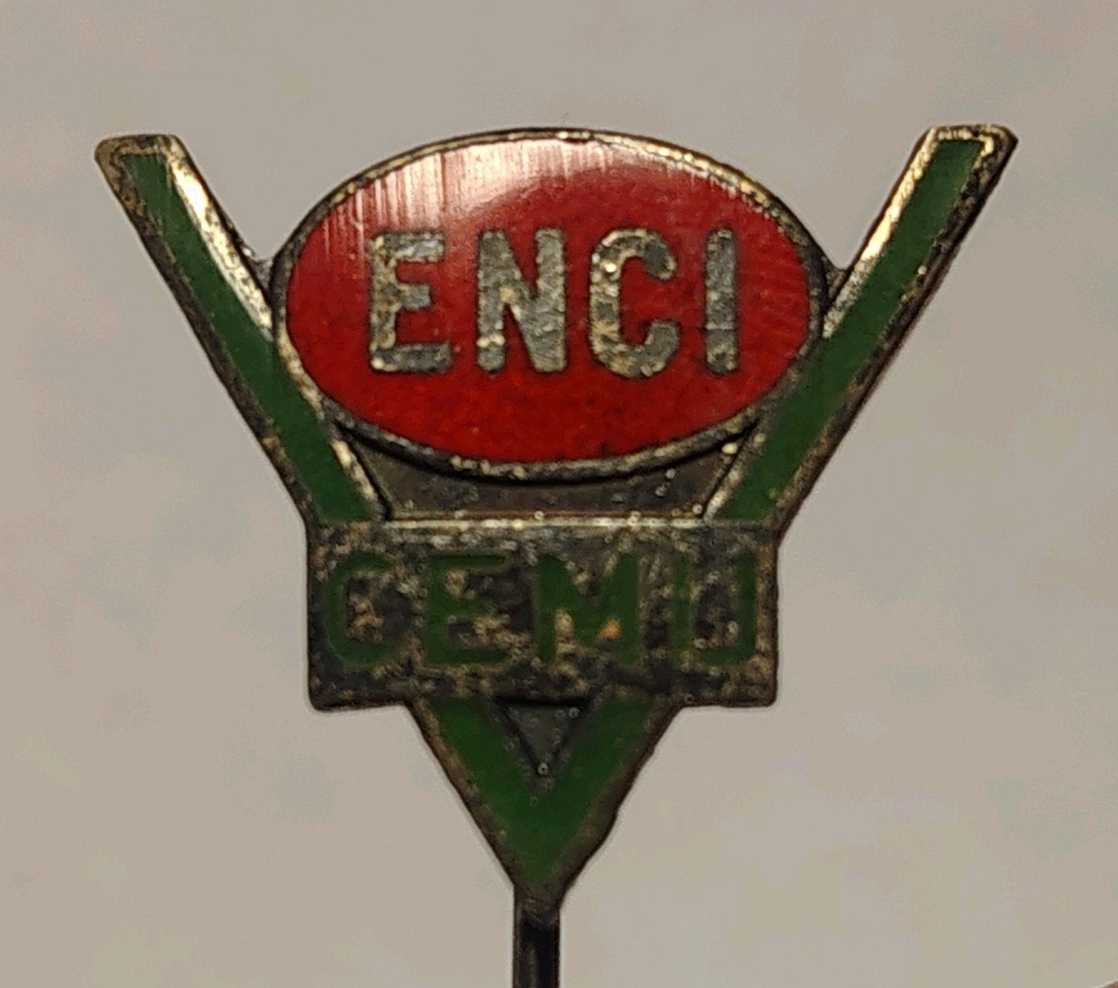 ENCI CEMIJ Emaille Speldje Steekspeld, Ophalen of Verzenden, Gebruikt, Overige onderwerpen