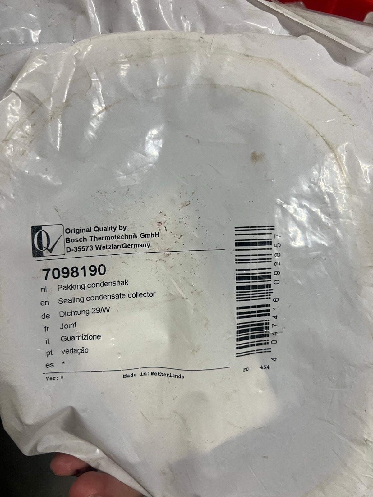 Bosch Thermotechnik Pakking Condensbak 7098190, Ophalen of Verzenden, Nieuw