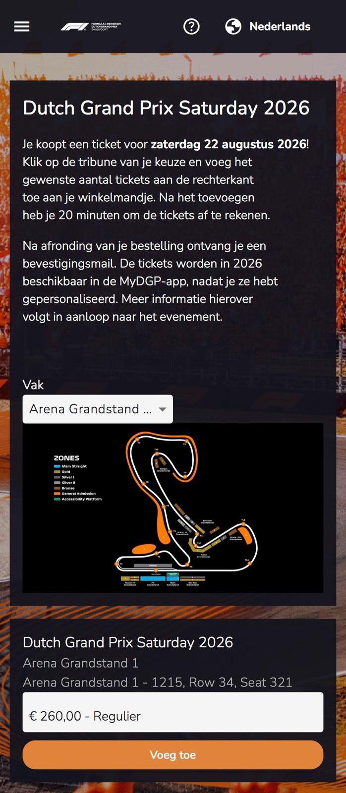 F1 Zandvoort 2026 - 6 gouden tickets via officiële reseller, Twee personen