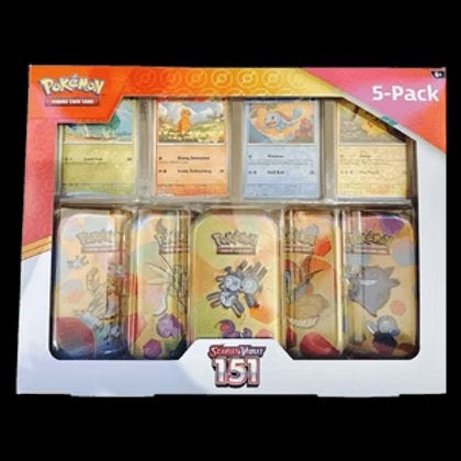 Pokémon 151 Costco 5 Pack Mini Tin, Ophalen of Verzenden, Zo goed als nieuw
