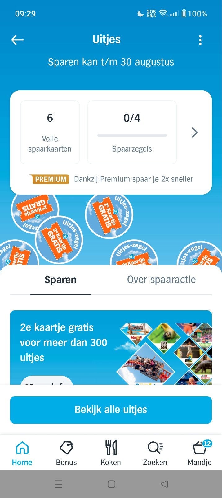 6 volle spaarkaarten Albert Heijn Dagje uit, Tickets en Kaartjes, Drie personen of meer, Kortingskaart