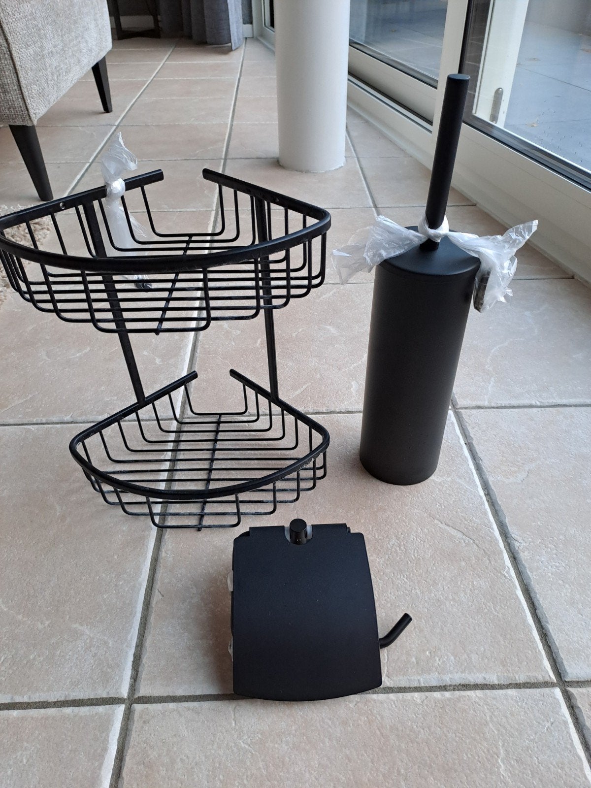 Zwarte badkameraccessoires set, Ophalen of Verzenden, Zwart