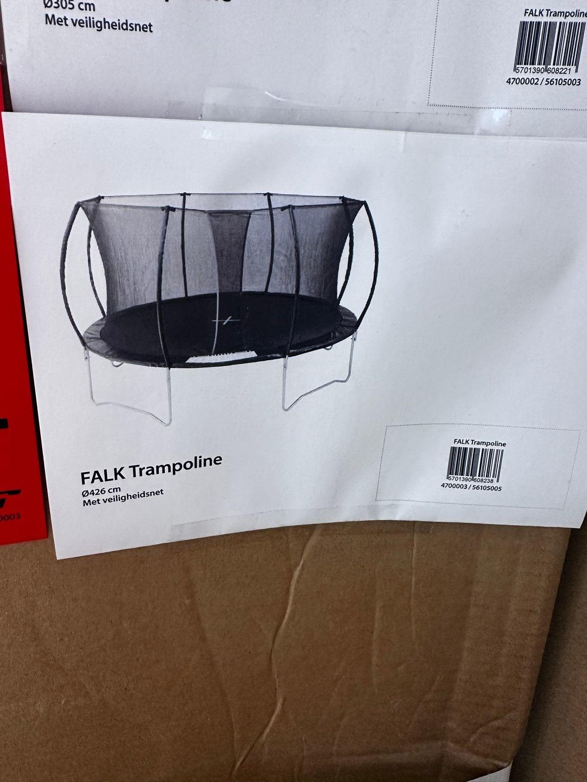 FALK Trampoline met veiligheidsnet - Ø305 cm of Ø426 cm, Ophalen of Verzenden, Nieuw