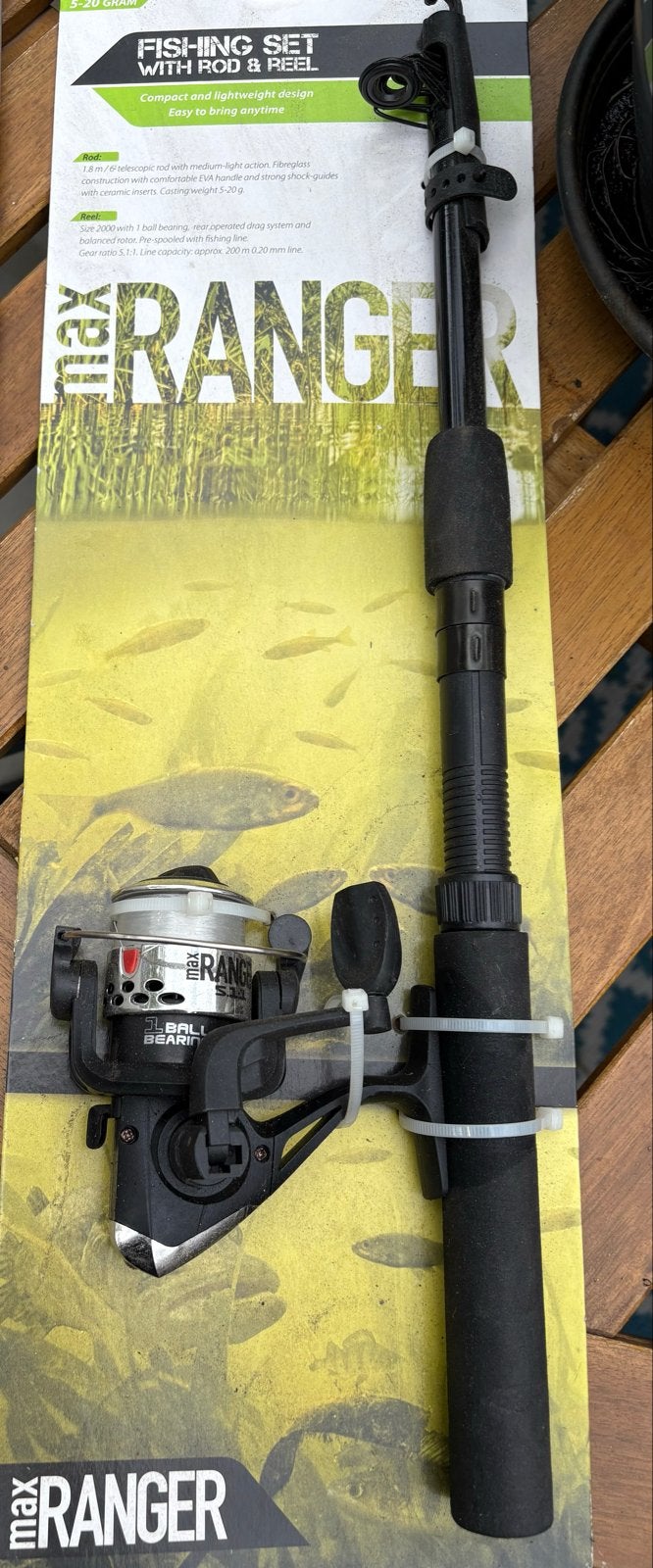 Nieuwe Max Ranger Fishing Set met hengel en molen, Ophalen of Verzenden, Nieuw, Complete hengel