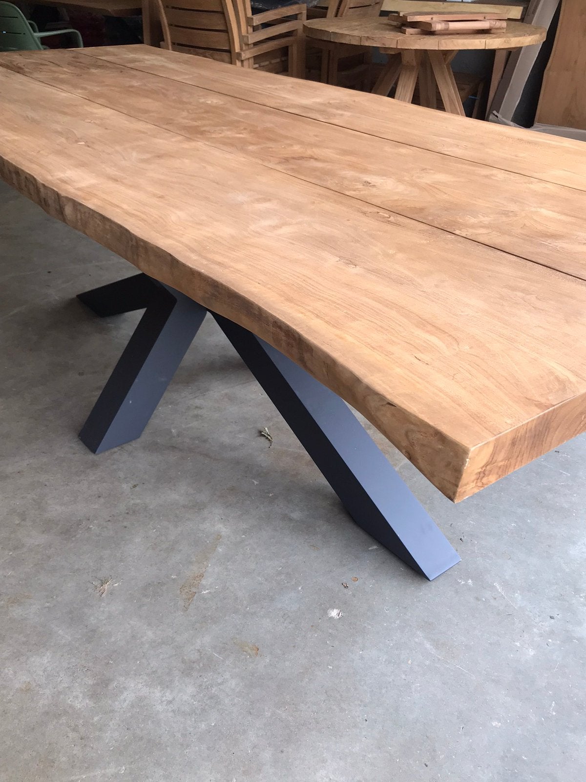 Boomstam Tafelbladen Teak 220 en 250 cm, Ophalen of Verzenden, Nieuw, Rechthoekig, Teakhout