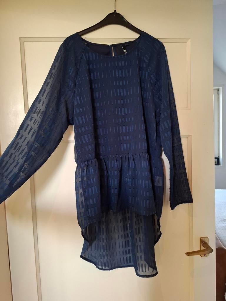 Donkerblauwe blouse van Miss Baron, maat 38, Maat 38/40 (M), Blauw, Zo goed als nieuw, Miss Baron