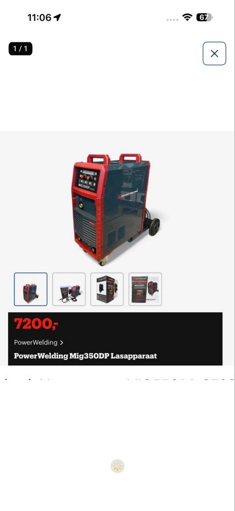 PowerWelding Mig350DP Lasapparaat, Ophalen of Verzenden, Nieuw, 250 ampère of meer, Overige typen