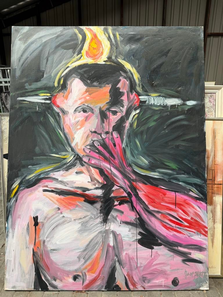 Schilderij Jaap Stolk - Expressief Portret, Antiek en Kunst, Ophalen
