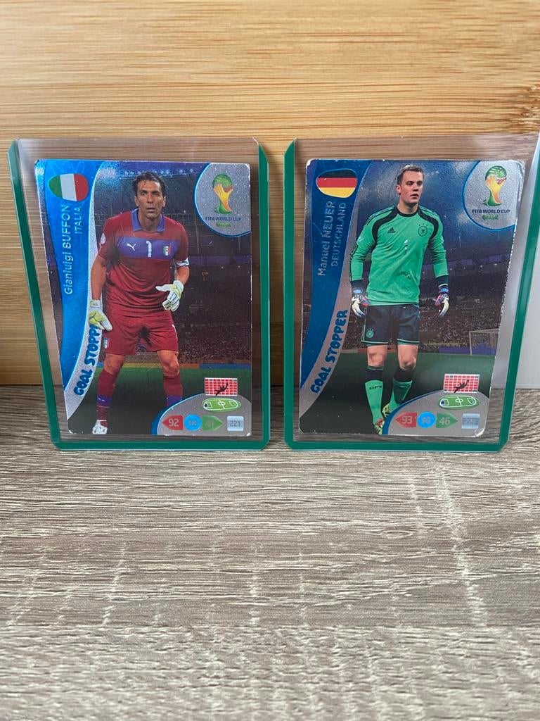 Panini WK 2014 Buffon en Neuer kaarten, Verzamelen, Ophalen of Verzenden, Gebruikt, Overige soorten, Kaart of Prent