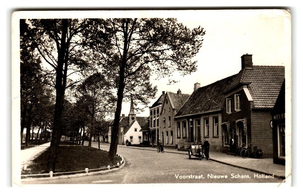Nieuweschans, Voorstraat, Verzenden, 1940 tot 1960, Gelopen, Groningen