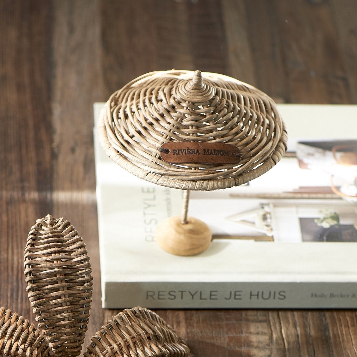 Riviera Maison rattan mini parasolletje, Ophalen of Verzenden, Zo goed als nieuw