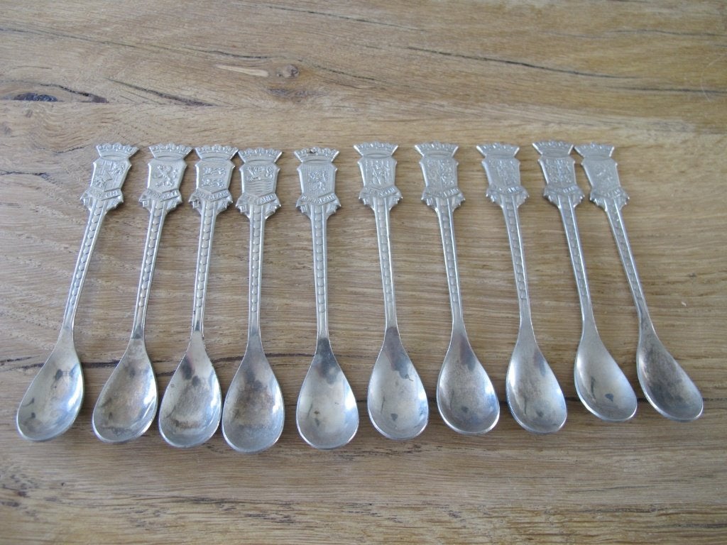 10x provincie theelepel, Verzamelen, Verzilverd, Nieuw, Ophalen of Verzenden, Metaal