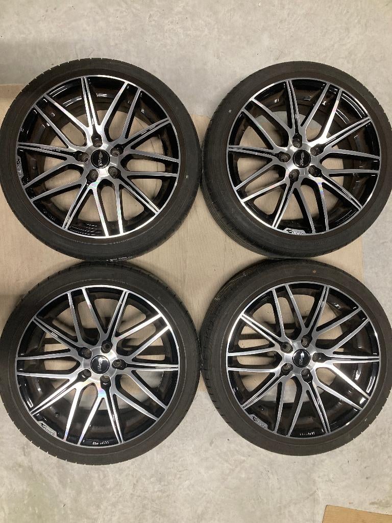 Brock B34 18 inch velgen + Dunlop banden - voor o.a. Audi/VW, Ophalen, 18 inch, Gebruikt, Banden en Velgen