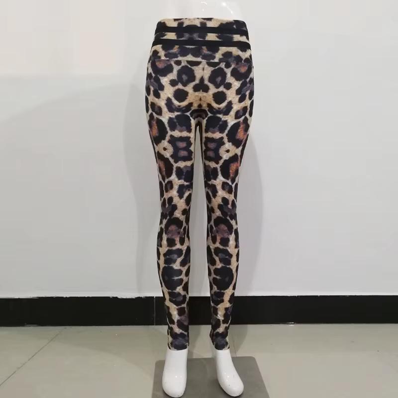 Dames push up luipaard legging yoga panter fitness broek, Maat 38/40 (M), Bruin, Verzenden, Nieuw