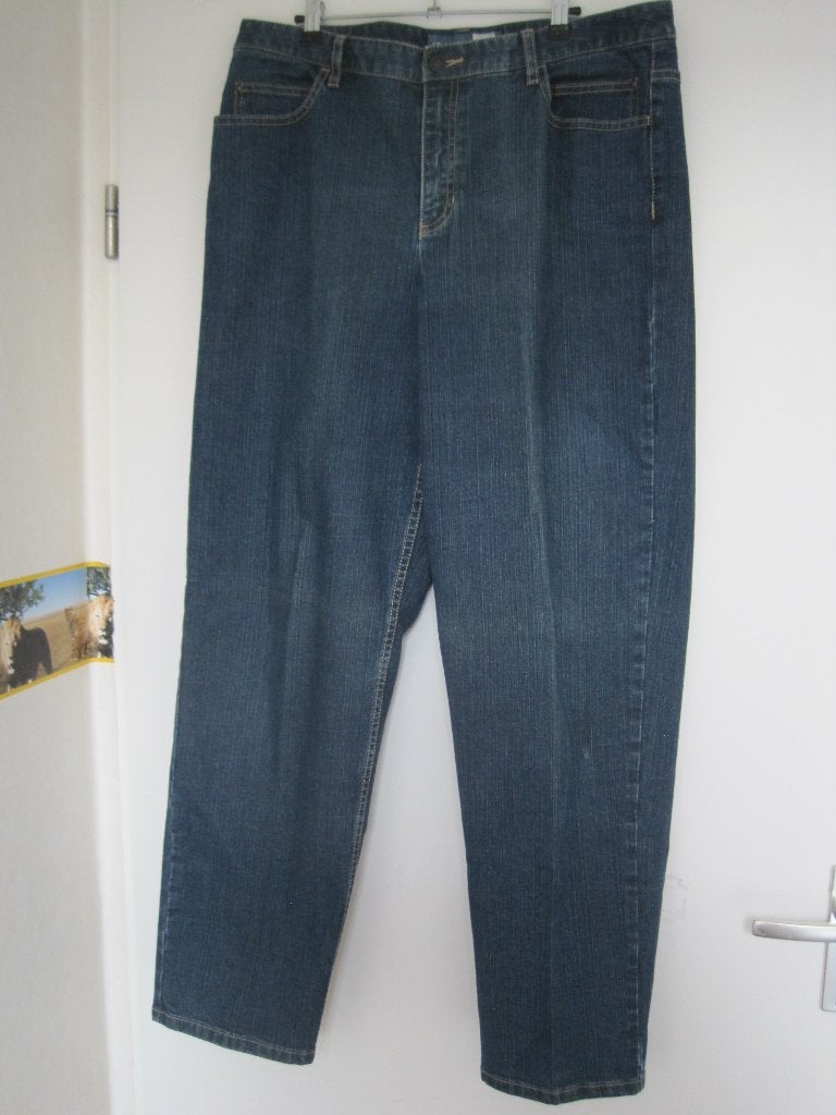 152 - Donkerblauwe jeans, maat 46/48 (XL) van Liz Claiborne, Overige jeansmaten, Zo goed als nieuw, Liz Claiborne, Verzenden