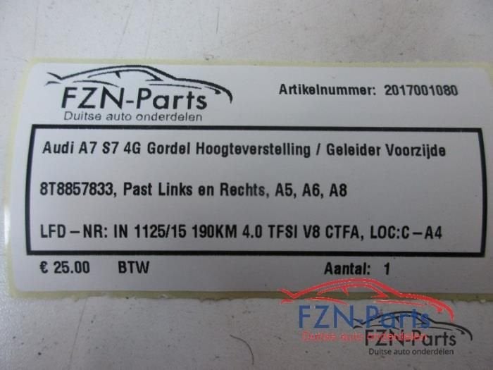 Gordel hoogteverstelling links-voor Audi A6 (22744796) (IN11, Ophalen of Verzenden, Gebruikt