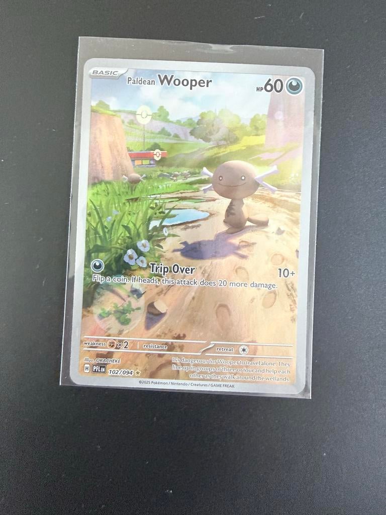 Paldean Wooper Pokémon Kaart - Nieuwstaat, Ophalen of Verzenden, Zo goed als nieuw, Losse kaart