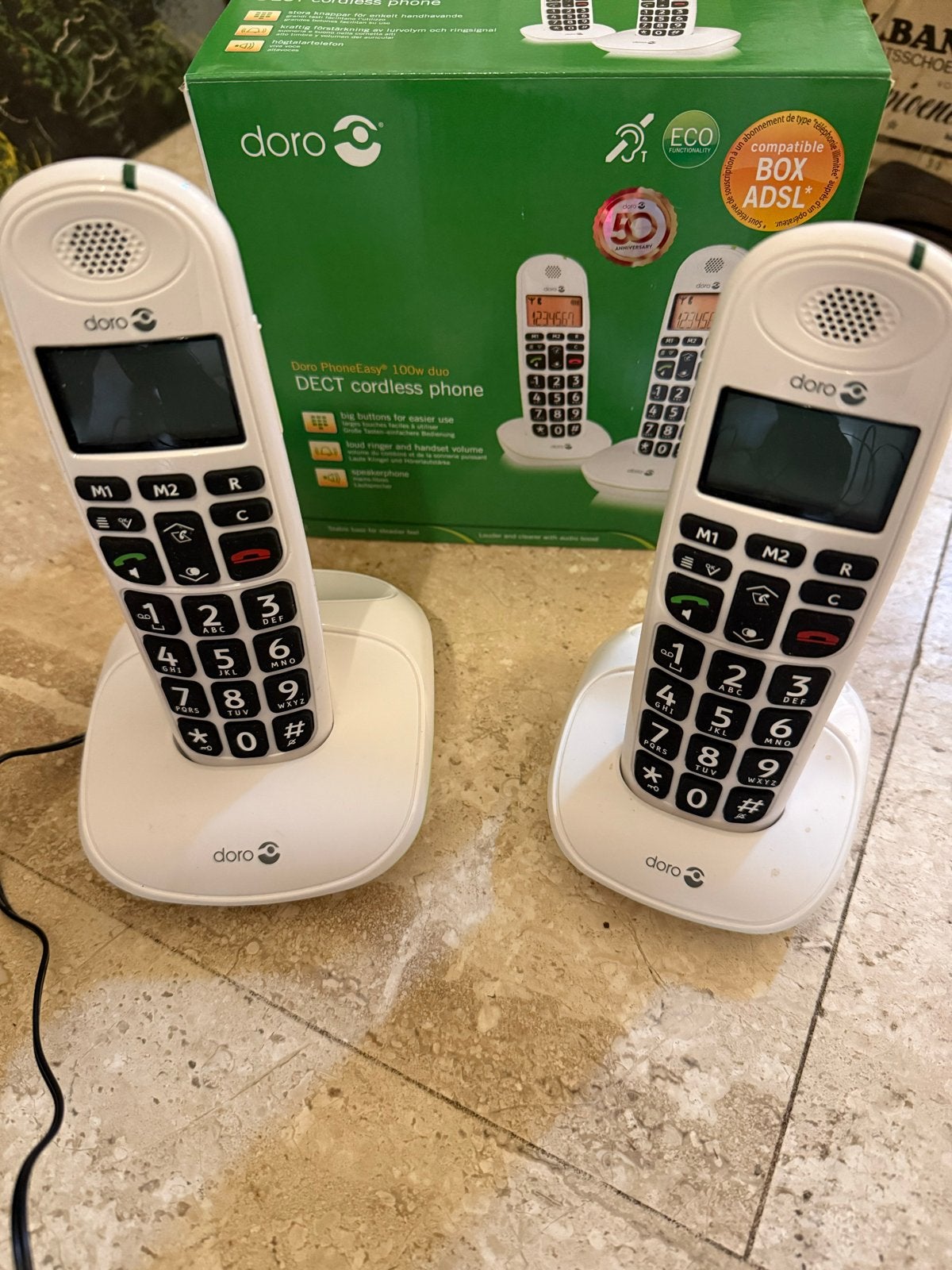 Doro PhoneEasy 100w Duo DECT draadloze telefoon - Zo goed al, Ophalen of Verzenden, Zo goed als nieuw, 2 handsets