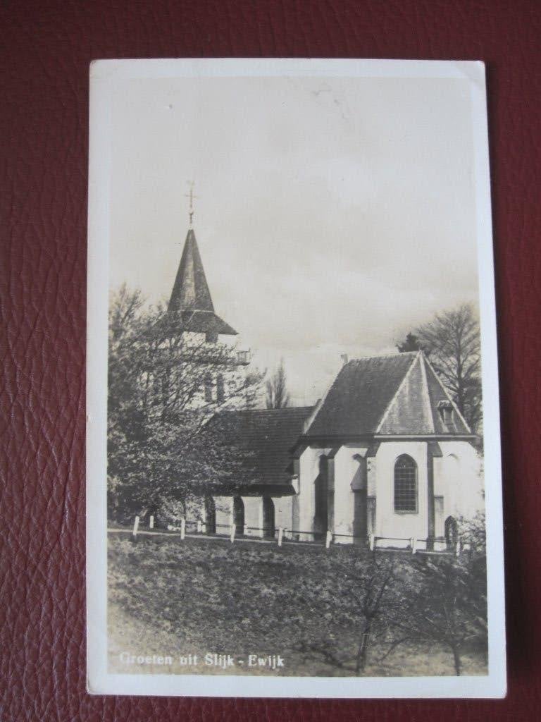 Slijk-Ewijk (Gelderland) - Dorpsstraat het witte kerkje, Ophalen of Verzenden, 1940 tot 1960, Gelopen, Gelderland