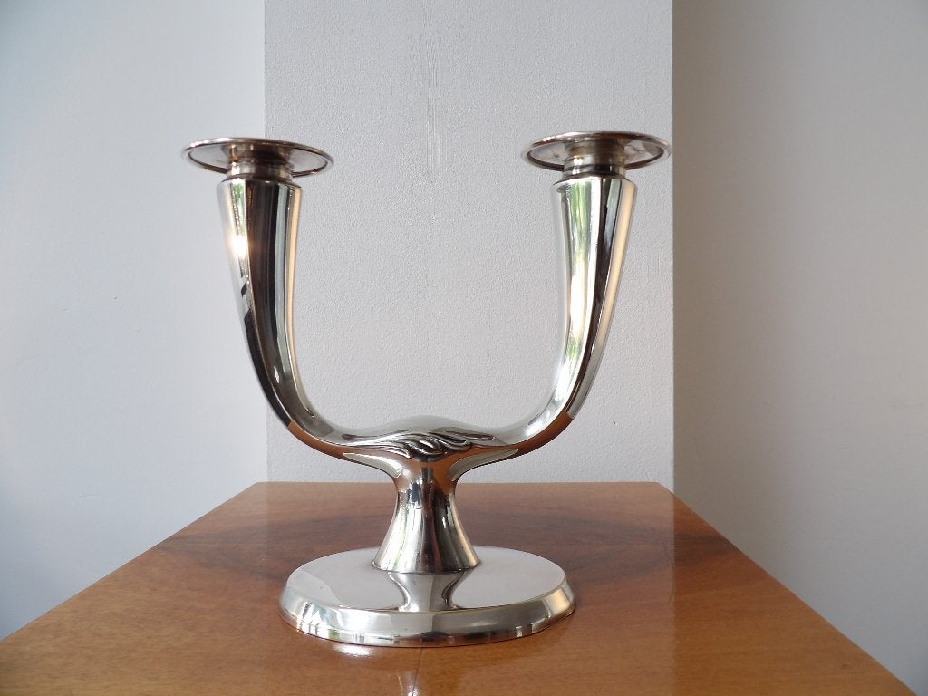 Art Deco Kandelaar WMF, Verzilverd, Antiek en Kunst, Ophalen of Verzenden, Zilver