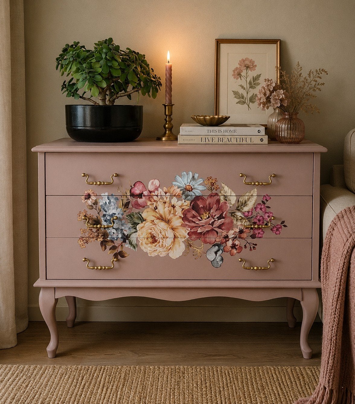 Prachtig gerestyled Queen Anne kastje – een echte blikvanger, Ophalen, 50 tot 100 cm, Zo goed als nieuw, 3 of 4 laden