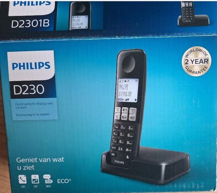Philips draadloze huistelefoon D230, Telecommunicatie, Vaste telefoons | Handsets en Draadloos, Zo goed als nieuw, 1 handset, Ophalen of Verzenden