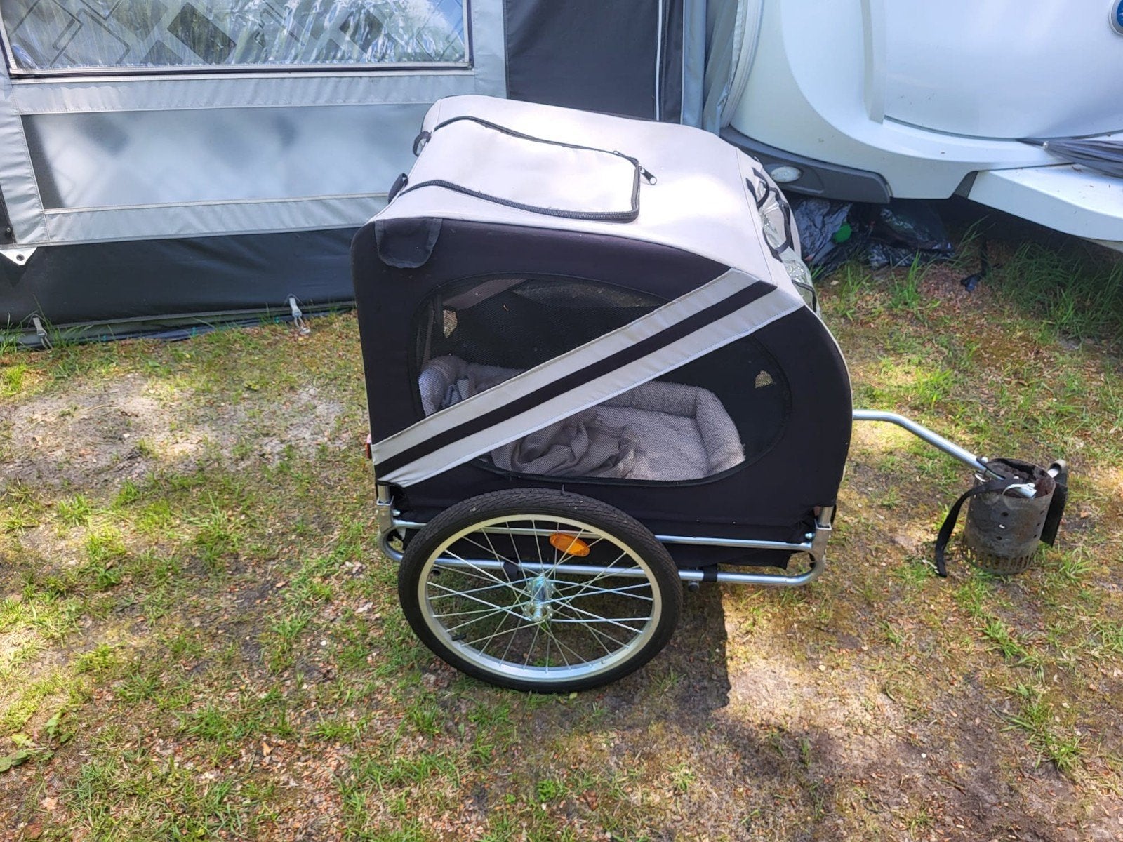 Complete hondenkar voor achter de fiets - L75 B55 H55, Fietsen en Brommers, Ophalen, Gebruikt, Hondenkar, 20 tot 40 kg
