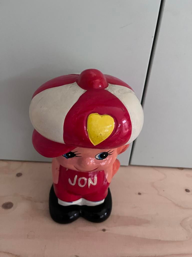 Vintage Jon Spaarpot - Uniek Verzamelobject, Ophalen of Verzenden, Gebruikt, Steen, Aardewerk of Keramiek, Strip- of Tekenfilmfiguur