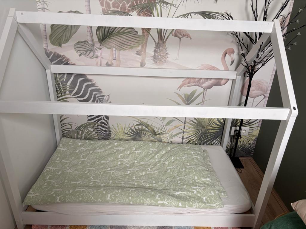 Wit vloer kinderbed 140x 70 cm, Kinderen en Baby's, Kinderkamer | Bedden, Ophalen, Gebruikt, 70 tot 85 cm, 140 tot 160 cm