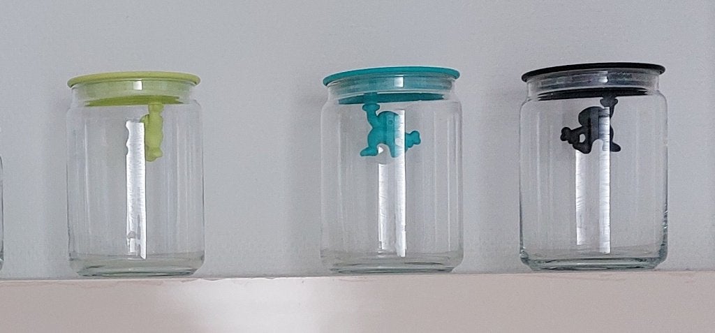 Alessi Gianni 3 design voorraadpotten glas, Ophalen, Overige typen, Glas