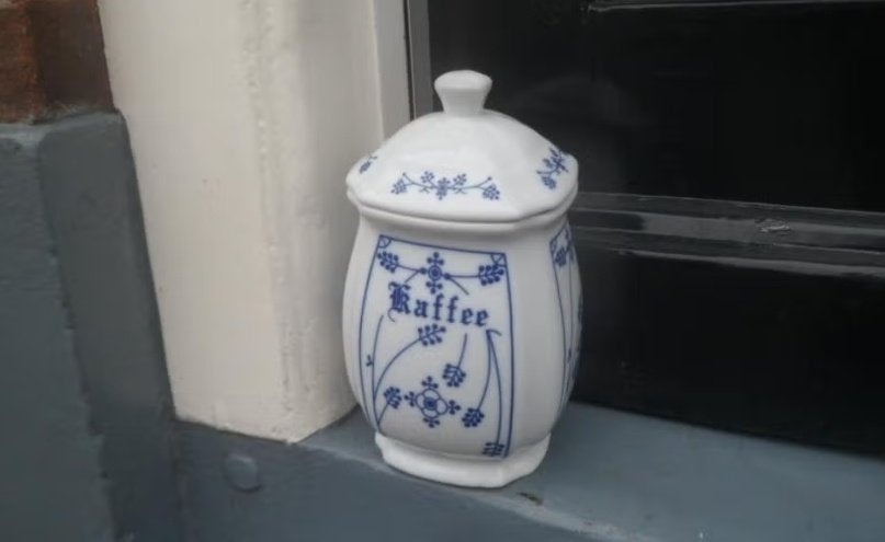 Saksisch Blau voorraadpot kaffee koffie Blau Saks dekselpot, Huis en Inrichting, Keuken | Servies, Overige typen, Ophalen of Verzenden