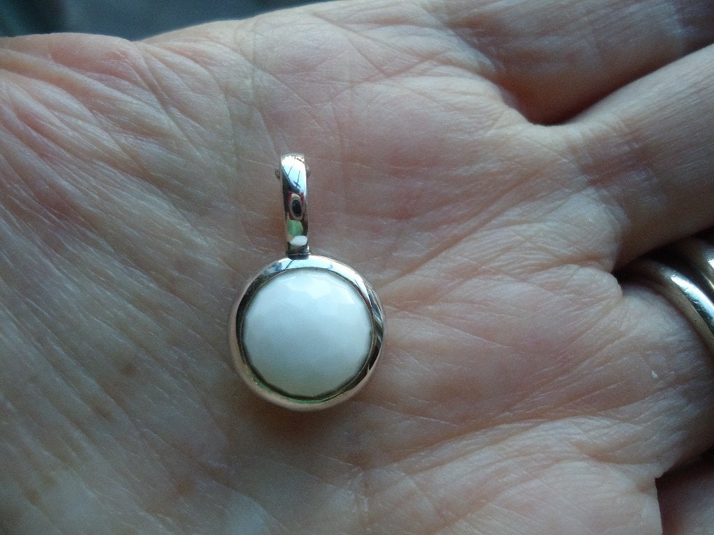 mooi echt zilveren wit hangertje tisento nieuwstaat 925, Ophalen of Verzenden, Zo goed als nieuw, Wit, Zilver