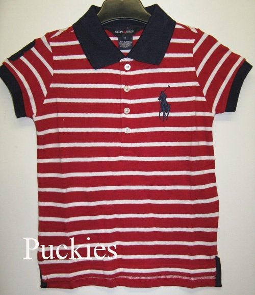 Maat 98 Ralph Lauren big pony meisjes polo rood/wit NIEUW, Meisje, Nieuw, Ophalen of Verzenden, Shirt of Longsleeve