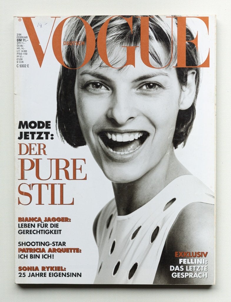 VOGUE Duitsland, februari 1994 - Linda Evangelista, Ophalen of Verzenden, Gelezen, Damesbladen