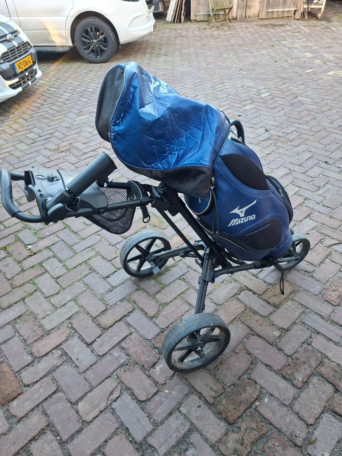 Mizuno golftas met golfkar - Zo goed als nieuw, Ophalen, Zo goed als nieuw, Tas, Mizuno