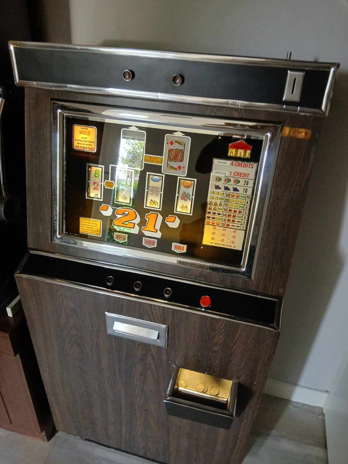 Vintage Gokkast Werkend op Guldens - Uniek Verzamelobject, Verzamelen, Ophalen, Gebruikt