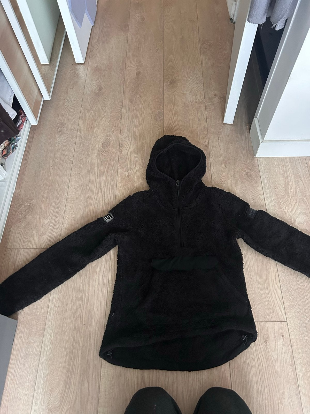 The North Face fleece trui zwart met capuchon, Ophalen of Verzenden, Zo goed als nieuw, Maat 38/40 (M), Zwart
