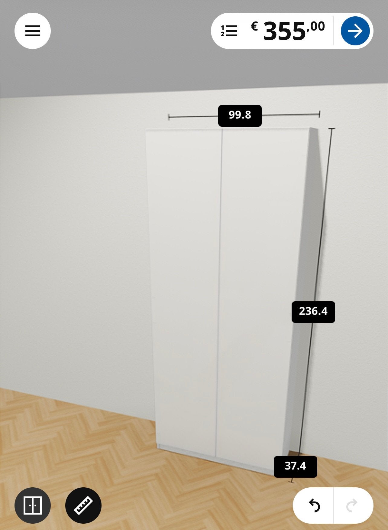 NIEUW: IKEA Pax 236 x 100 x 35 cm, Ophalen, Met deur(en), Overige materialen, 200 cm of meer