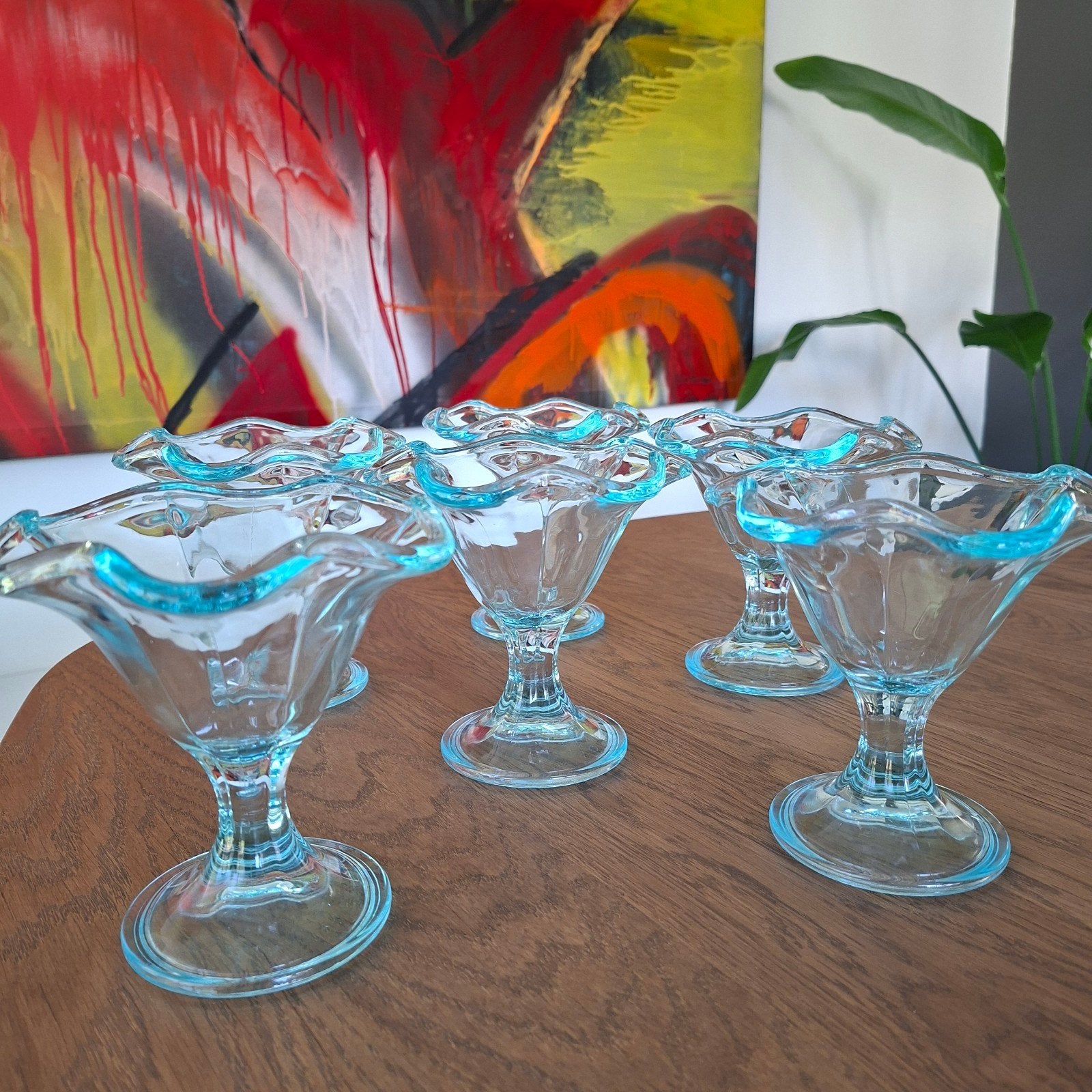 6 vintage Bormioli Rocco " Primavera" dessert glazen, Antiek en Kunst, Ophalen of Verzenden